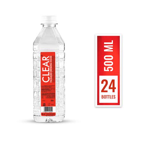 clear 500ml water bottles