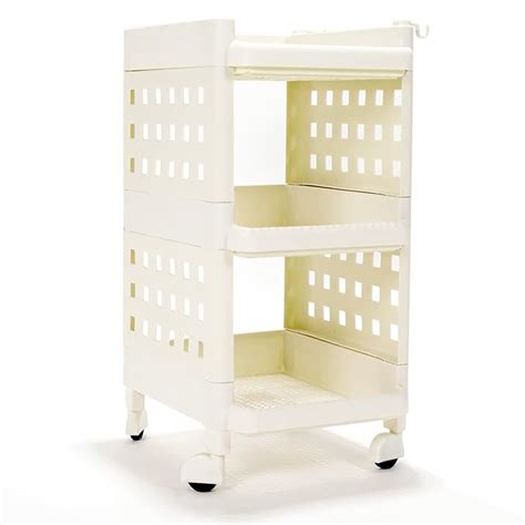 LEOPAX Plastic 3 Tier Multi-Purpose Storage Rack Stackable Shelf ...