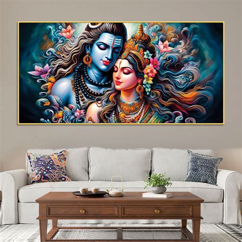 Modern Lord Shiva Canvas Painting for Living Room Wall Decor