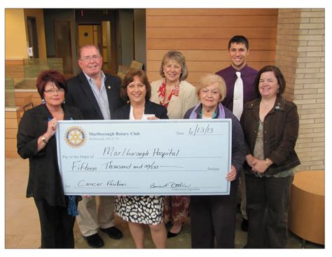 Marlborough Rotary donates $15,000.00 to Marlborough Hospital Cancer Pavilion