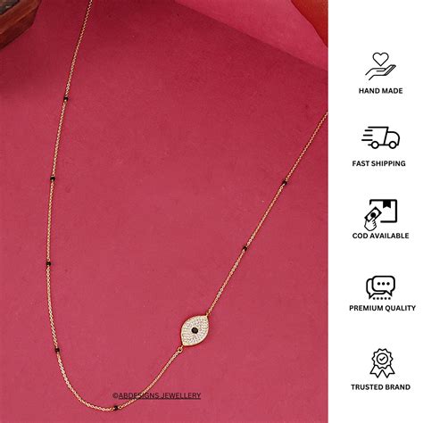 Contemporary Evil Eye Diamond Mangalsutra - Abdesignsjewellery