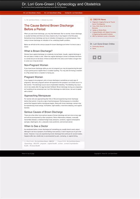 The Cause Behind Brown Discharge Before a Period | Dr. Lori Gore-Green | PDF