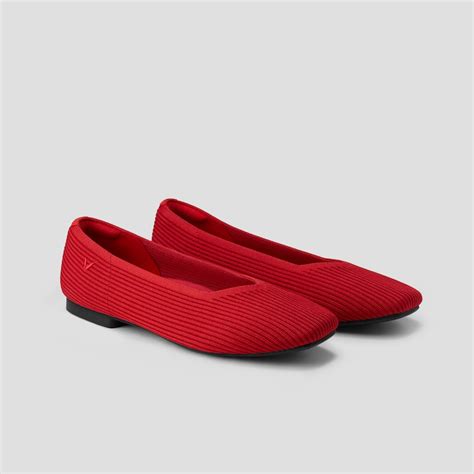 Margot Square-Toe Flats for Bunions&Wide Feet in Ruby Red-More ...
