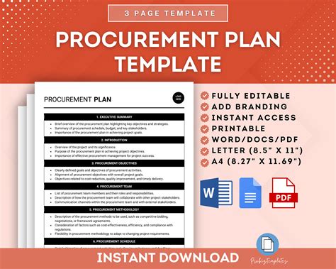 Image result for Procurement Plan Template