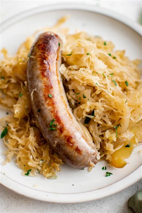 Bratwurst and Sauerkraut - The Forked Spoon