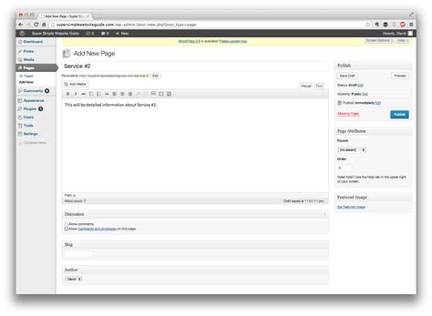 Image result for WordPress Sub Page
