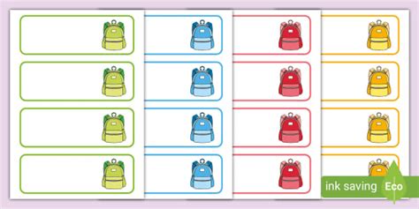 👉 Editable School Bag Backpack Labels