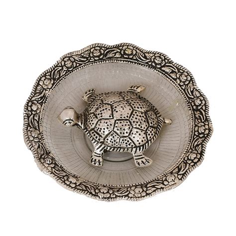 Buy Disors Fengshui Metal Turtle Tortoise Kachua on Metal Plate Vastu ...