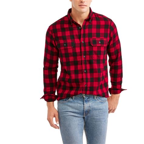 Faded Glory - big and tall men's long sleeve flannel shirt - Walmart ...