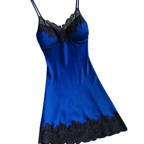 snilers Nightgown for Women Spaghetti Strap Built-in Bra Padded ...
