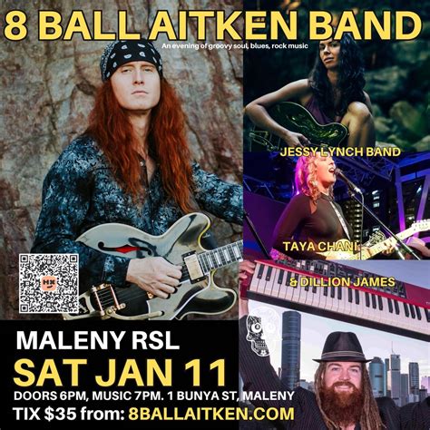 8 Ball Aitken Band - Live @ Maleny RSL + Jessy Lynch Band, Taya Chani ...