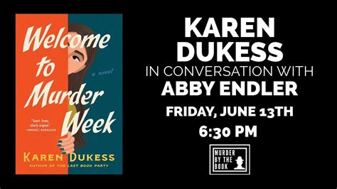 Karen Dukess in conversation with Abby Endler, Murder by the Book ...