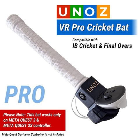 UNOZ VR Pro Cricket Bat Mount for Meta Quest 3 & 3s (Right Controller ...