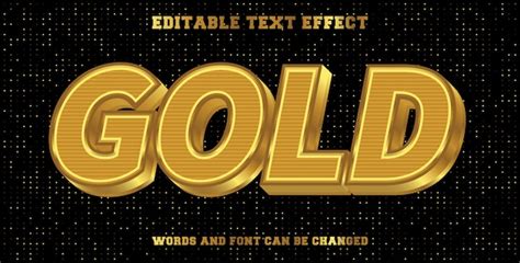 Gold editable text effect | Premium Vector