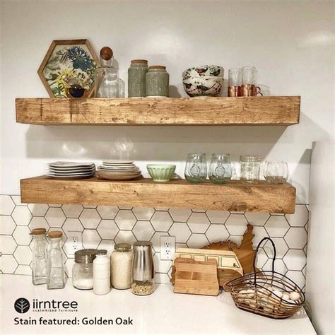 FREE SHIPPING Wood Floating Shelves 14-inches Deep Rustic | Etsy ...