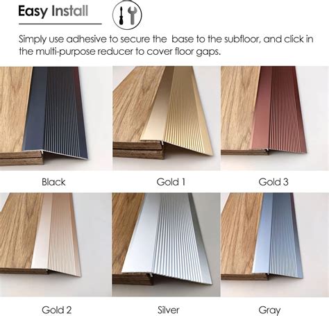 Floor Transition Strip for Uneven Vinyl Floor - Black, 10cm Wide, 90cm ...