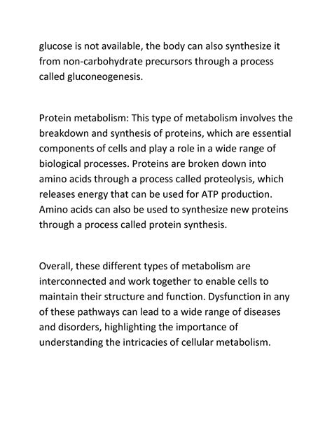 Cell metabolism part 4 - glucose is not available, the body can also ...