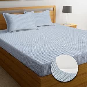 Buy NEW LEAF Premium Cotton 210tc Elastic Fitted Bedsheets with 2 ...