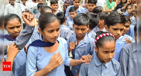 Haryana: Students protest over shortage of teachers in Karnal village ...