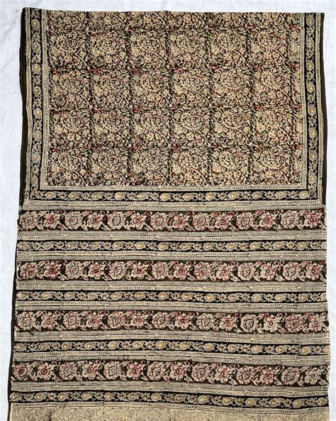 Hand Block Printed Kalamkari Saree KCH-M029 – JSP Handlooms
