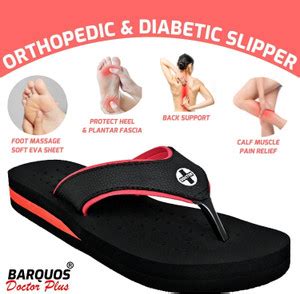 BARQUOS Women Doctor Slipper for Women Orthopedics Diabetic Pregnancy ...