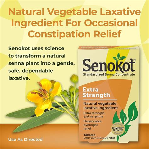 Senokot Extra Strength Natural Vegetable Laxative - 36 Count for Gentle ...