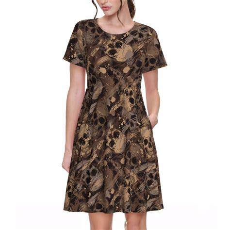 Spring Summer Dresses for Women 2025 - Brown Camouflage Skull Beach ...