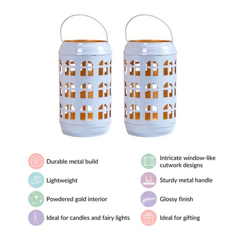 Powder Blue Metal Votive Candle Holder Set of 2 Online - Premium Candle ...