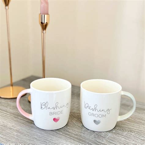 Bride And Groom Gift Set Mug Wedding Gift By The Happy Place