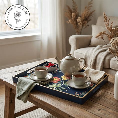 Buy HAND PAINTED - SERVING TRAY RECTANGLE SLIM - MIDNIGHT BLUE Online ...