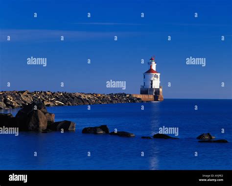 Wisconsin Point Superior South Lighthouse Lake Superior Near Superior ...