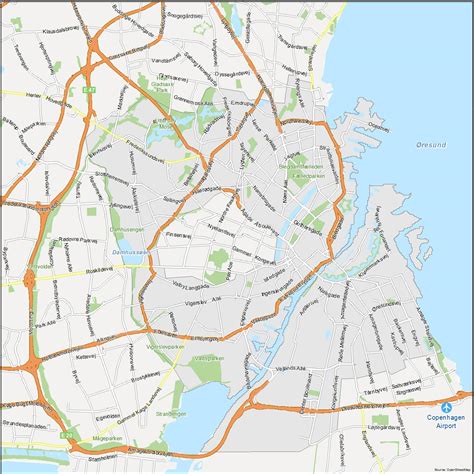 Map of Copenhagen, Denmark - GIS Geography