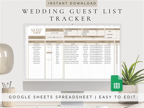 Wedding Guest Excel Template