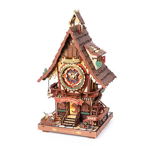Robotime Rokr 3D Wooden Puzzle Cuckoo Clock Kit Black Forest Style with ...