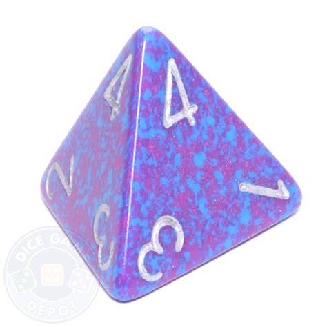 Speckled Silver Tetra 4-Sided Dice (d4) For Sale | Dice Game Depot