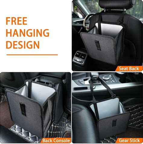 Kosz na śmieci do samochodu, składany, wodoodporny i szczelny, 14,5 x ...