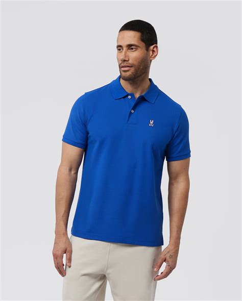 MENS BLUE CLASSIC POLO | PSYCHO BUNNY – Psycho Bunny Canada