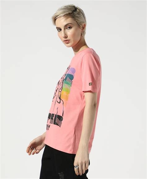 VINTAGE POP EMBELLISHED WOMEN'S ORANGE T-SHIRT