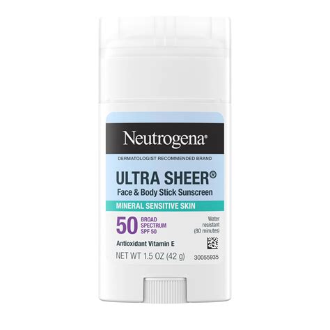 Neutrogena Ultra Sheer SPF 60 Face Sunscreen Stick, Non-Greasy, .47 oz