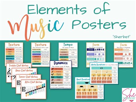Elements of Music Posters - BUNDLE - Sherbet Theme | Music Classroom Decor - Etsy