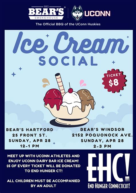 Bears Smokehouse & UCONN hosted Ice Cream Social (Hartford) at Bear's ...