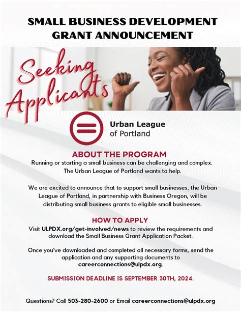 OREGON SMALL BUSINESS DEVELOPMENT GRANTS | Urban League of Portland