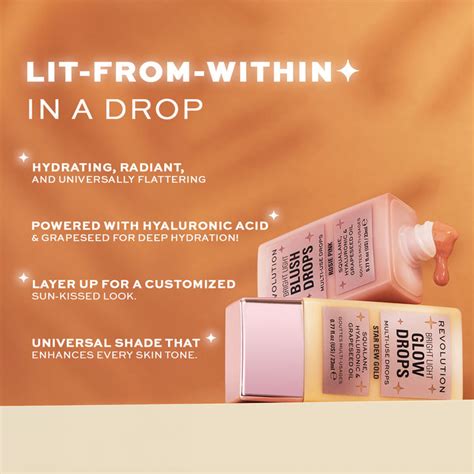 Makeup Revolution Bright Light Glow Drops Golden Star Dew – HOK Makeup