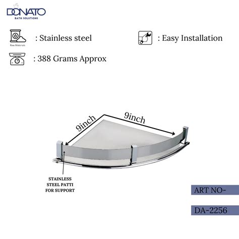 Donato Stainless Steel Corner Shelf: Maximize Bathroom Space – DONATO ...