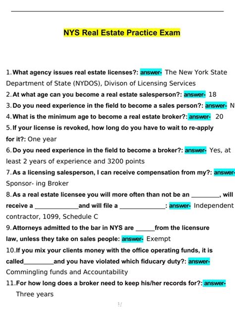 NYS Real Estate Practice Exam 2024 With Complete Solution - RN ...