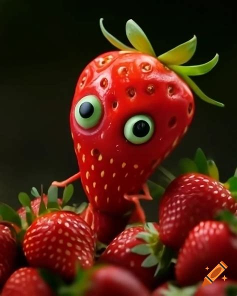 Strawberry alien monster made of strawberries on Craiyon