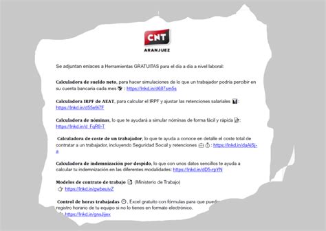 Herramientas gratuitas para manejarse en el trabajo – CNT Aranjuez