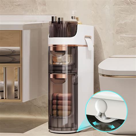 3 Drawers Slim Bathroom Storage Cabinet, Narrow Floor Cabinet with ...