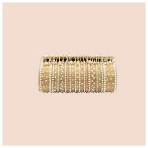 Anekaant Blush & Bead Beige Embellished Velvet Clutch for Women ...