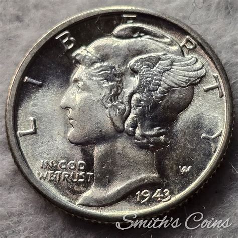 1943 D ~ Mercury Dime ~ MS-64 FSB - For Sale, Buy Now Online - Item #855323
